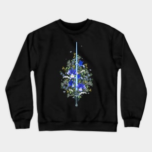 Floral laser sword blue 1 Crewneck Sweatshirt